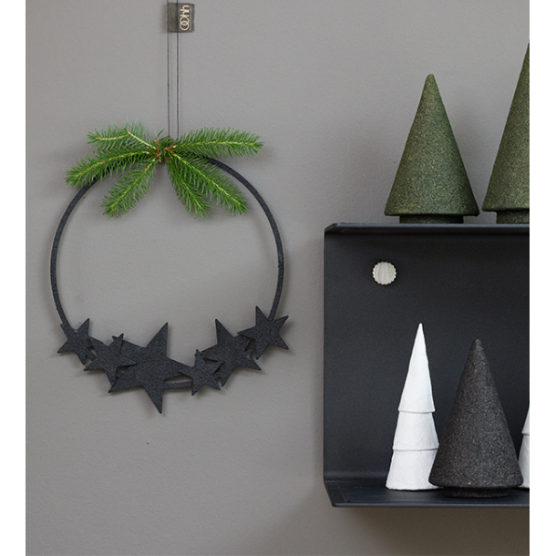 WOODz krans m/stars, Black