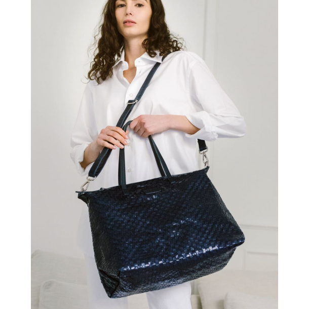 GEMMA taske stor INTRECCIATO CAMEL