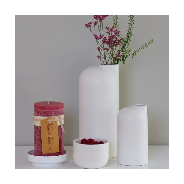 Andrea keramik skl med sand finish, White