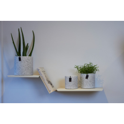 Granite hndmalet potte, Hvid