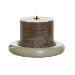  Ania candle holder/tray, Glossy Sand