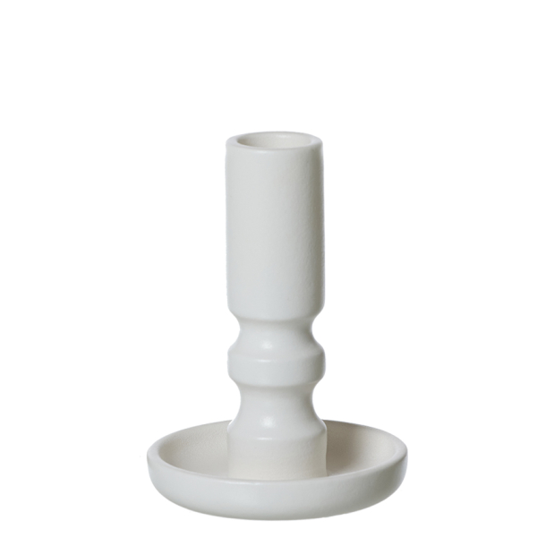 Ania Taper Candle Holder, White