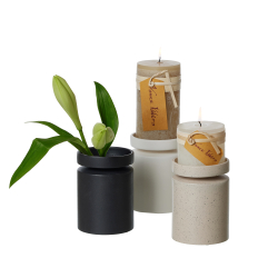 Ania Duo, Vase &amp; Lysestage, Black