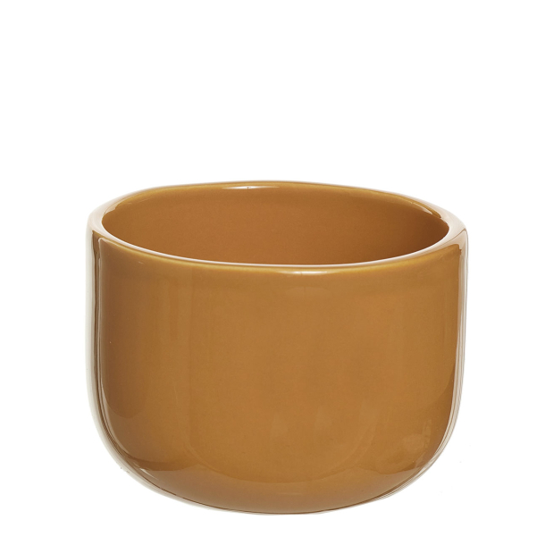 Andrea Ceramic bowl with glossy finish, Yellow Sand