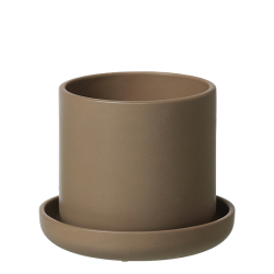 ANNA potte m/skl, sand finish, Taupe