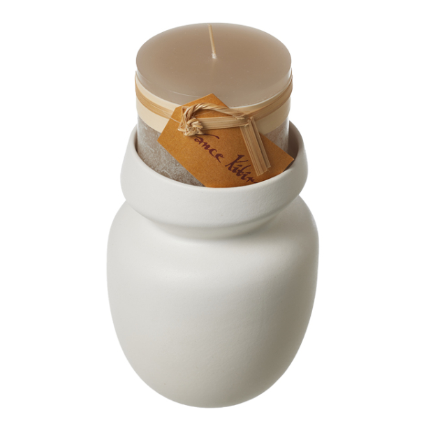 ANIA vase, sand finish, White