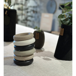 Ania round votive lysestage, Glossy sand