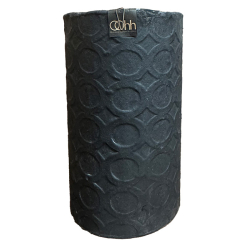 Cylinder Vase With Rounds, Black