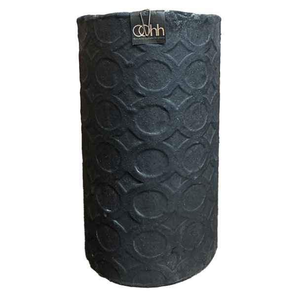 Cylinder Vase With Rounds, Black