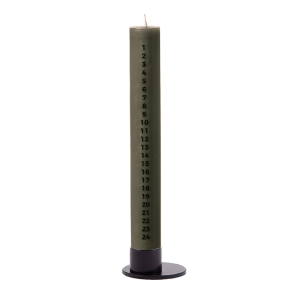 Set with Burnt Olive calendar candle and black holder