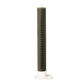 S�t med Burnt Olive kalenderlys og hvid stage