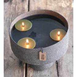 Bag of 12 floating pebble candles, Hunting Green