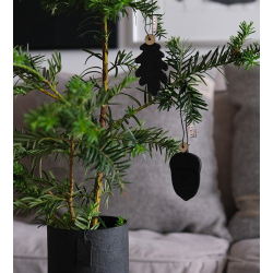 S/6 - WOODz ophng: 3 agern + 3 egetrsblade, Black