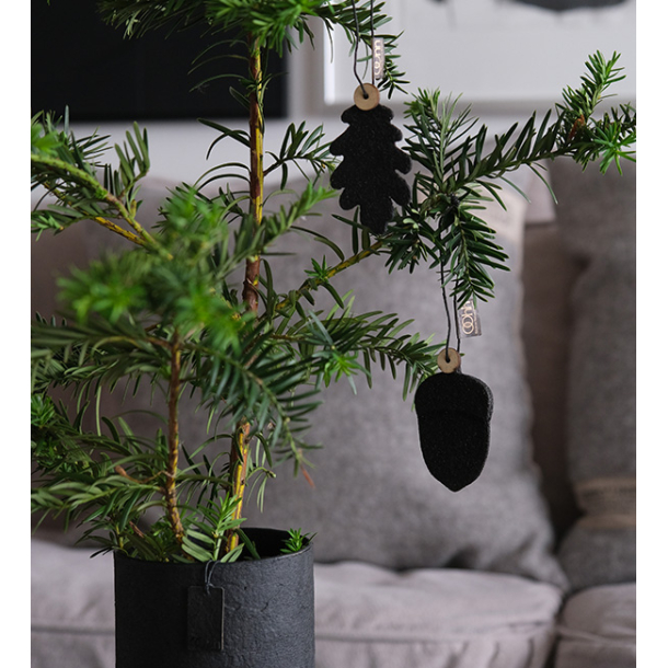 S/6 - WOODz ophng: 3 agern + 3 egetrsblade, Black