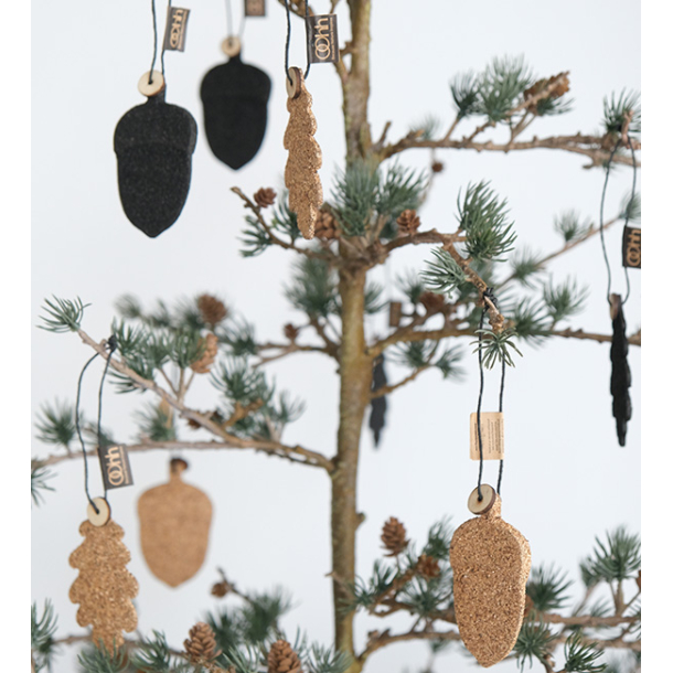 S/6 - WOODz ophng: 3 agern + 3 egetrsblade, Light Wood