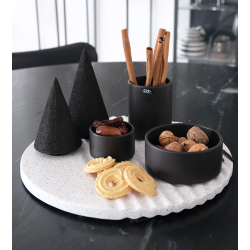 XL Rund Wave Bakke, Hvid mat