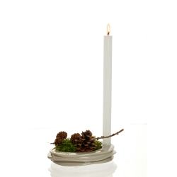  Lily candle holder/deco tray, White