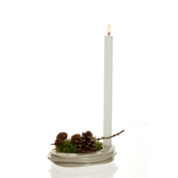  Lily candle holder/deco tray, White