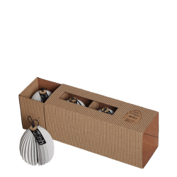 Gift box w/3 Easter eggs, white