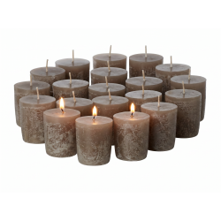 S�t af 20 Timber� Votives, Taupe