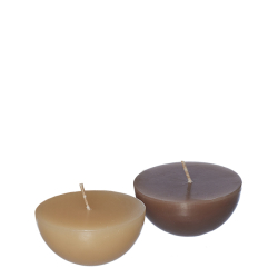 Bag of 12 floating pebble candles,  6 Champage +  6 Taupe