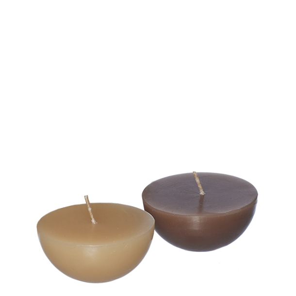 Bag of 12 floating pebble candles,  6 Champage +  6 Taupe