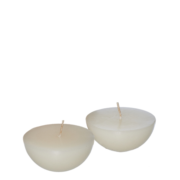 Bag of 12 floating pebble candles, Melon White