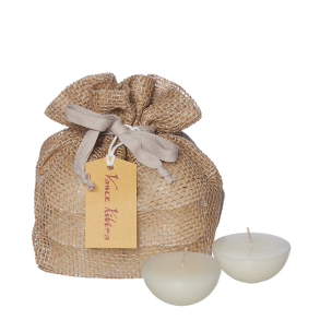 Bag of 12 floating pebble candles, Melon White