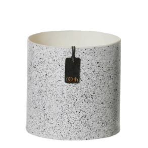 Granite hndmalet potte, Hvid