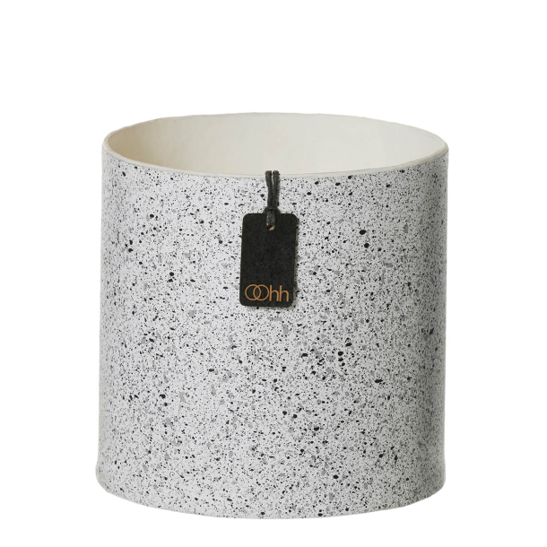 Granite hndmalet potte, White