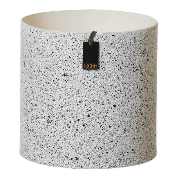Granite hndmalet potte, White