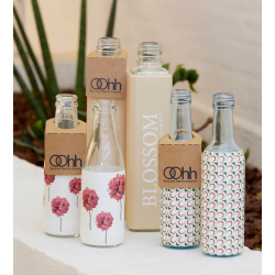 Glasflaske B1 med blomster