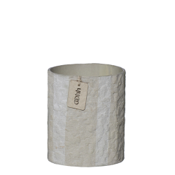 Hampton pot/pen holder. White/Beige