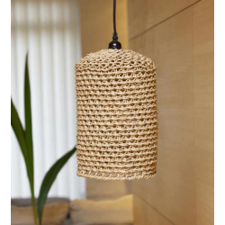 Woven paper lamp, small, incl. socket &amp; cord