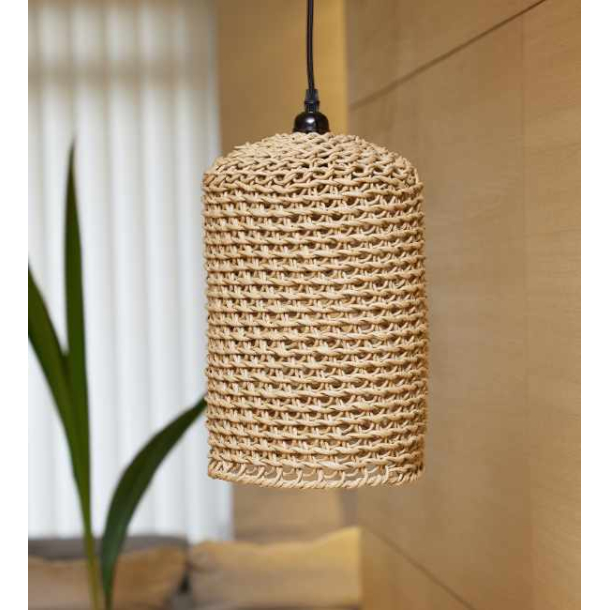 Woven paper lamp, small, incl. socket &amp; cord