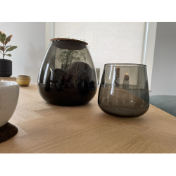 Valencia drop vase, Black