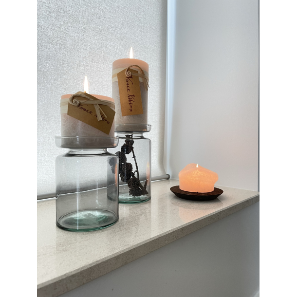 Valencia Duo, vase &amp; lysestage, Clear