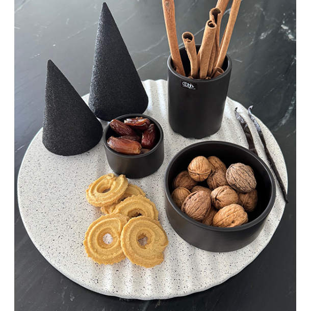 Wave salt &amp; peber mini skl, Sort mat