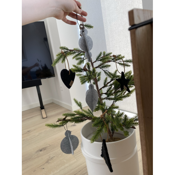 Xmas eco-felt ornaments. S/3, Black