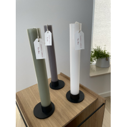 Kirkelys m/sort stage, hvid