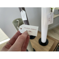 Kirkelys m/sort stage, hvid