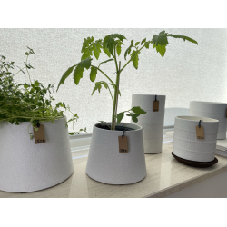 Tuscany conical zero waste potte, White