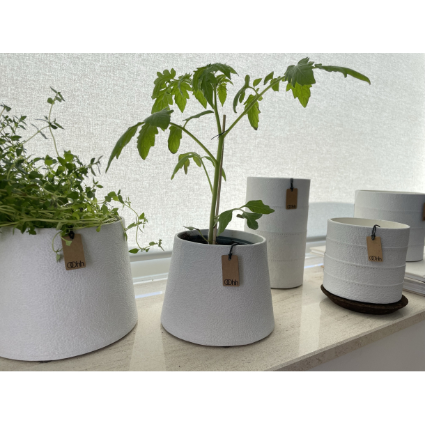 Tuscany conical zero waste potte, White