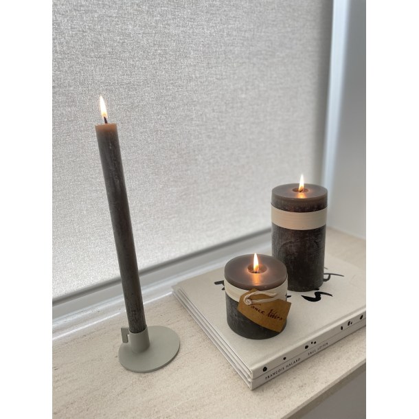 Kirkelys m/sort stage, hvid