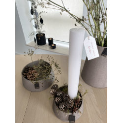 Kirkelys m/sort stage, hvid