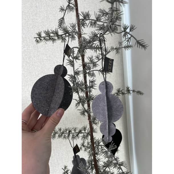 Xmas eco-felt ornaments. S/3, Black