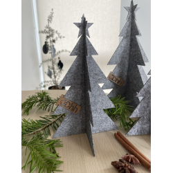 Xmas eco-felt ornaments. S/3, Black