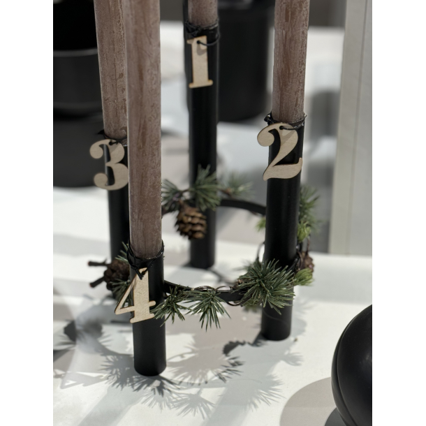 Vienna 4 arm candle holder. Black