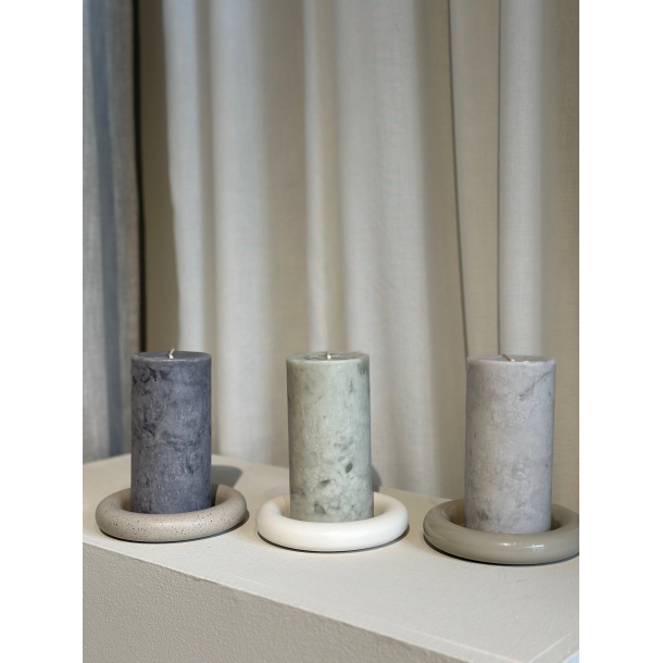 Earth Candle, Light Grey, min. 4