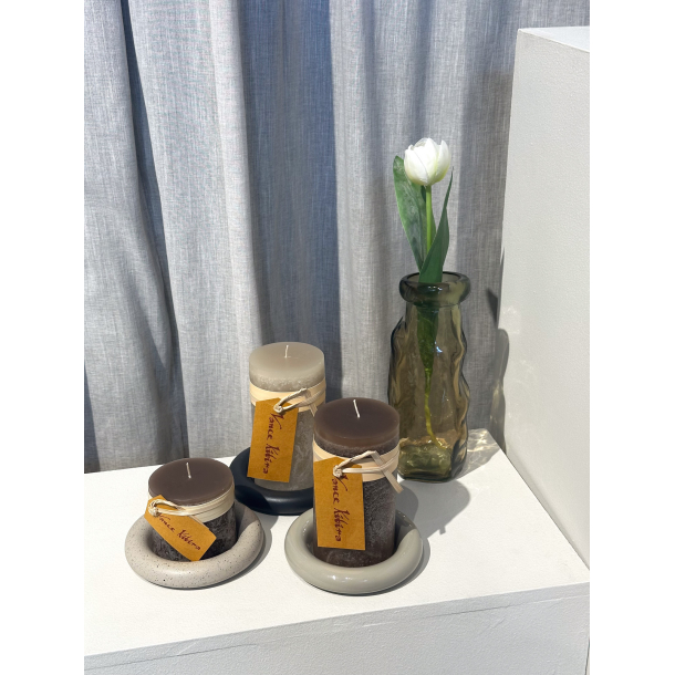 Ania candle holder/tray, Glossy Sand